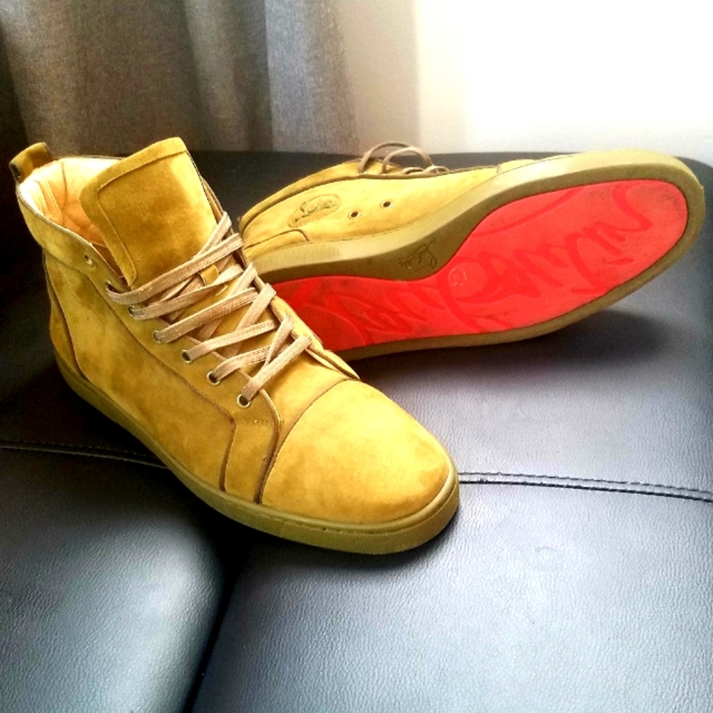 OLIVE ARMY GREEN SUEDE RED BOTTOMS SIZE 46 Christian Louboutin